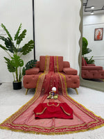 Thumbnail for Preksha Creation Women Twil Net Fabric with Coding & Thread with Sequence work Saree - Distacart