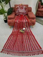 Thumbnail for Preksha Creation Women Faux Georgette Fabric with Thread & Sequence work Saree - Distacart