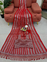 Thumbnail for Preksha Creation Women Faux Georgette Fabric with Thread & Sequence work Saree - Distacart