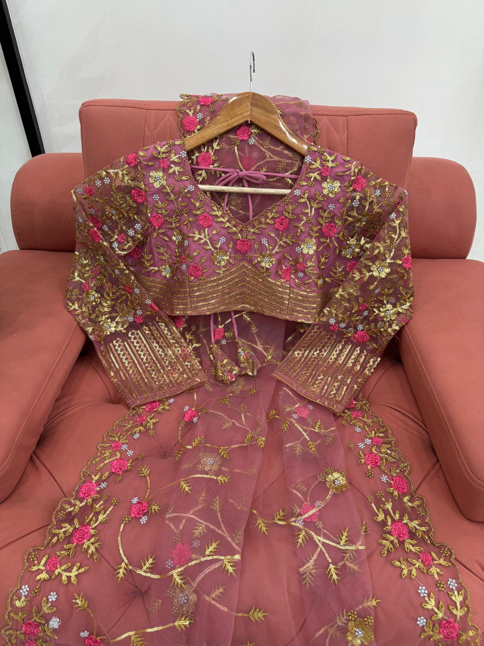 Preksha Creation Women Soft Net Fabric with Thread & Sequence work Saree - Distacart