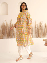 Thumbnail for Janasya Multicolor Cotton Ethnic Motifs kurta
