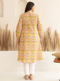 Thumbnail for Janasya Multicolor Cotton Ethnic Motifs kurta