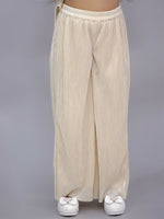 Thumbnail for Lil Drama Glam Up Girls Beige Party Top and Pant Set