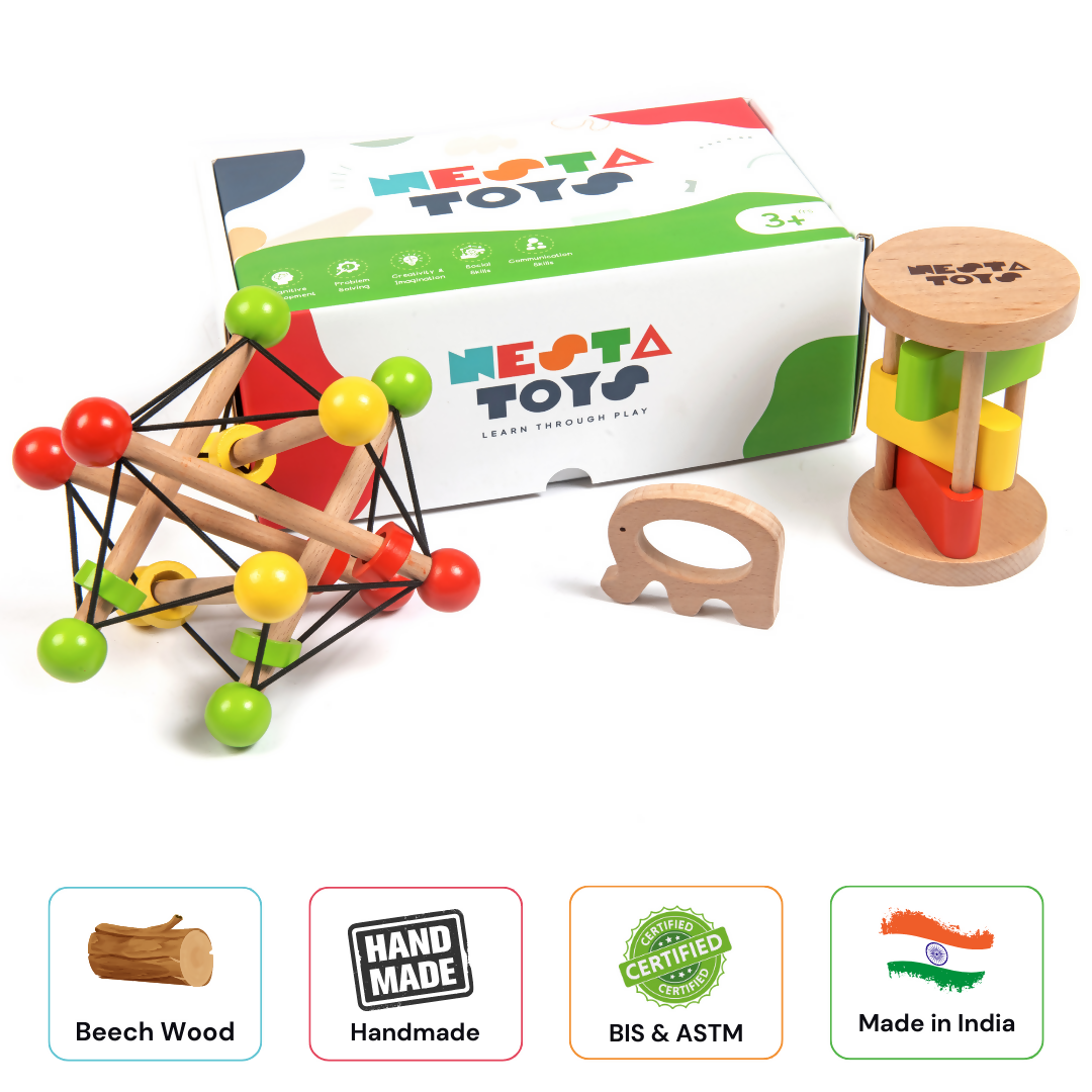 New Born Gift - Skwish, Clacker and Elephant Teether 3