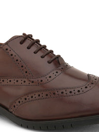 Thumbnail for House of Pataudi Men Leather Formal Brogues Shoes