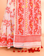 Thumbnail for Piyari Fashion Women's Off White Red Cotton Silk Jamdani Saree
