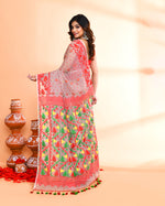 Thumbnail for Piyari Fashion Women's Cane Beige Cotton Silk Jamdani Saree