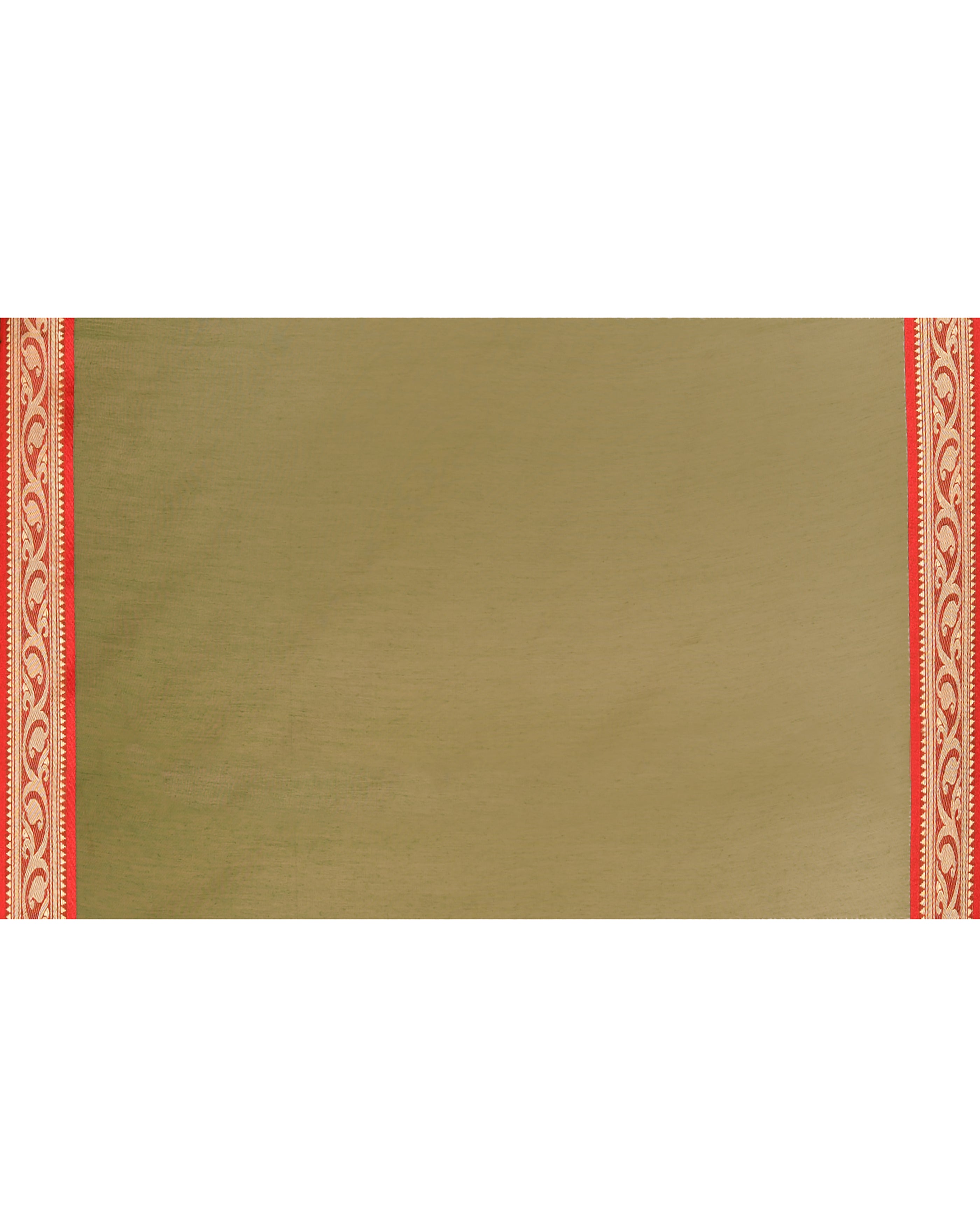 Piyari Fashion Women`s Cotton Silk Moss Green Handloom Saree With Blouse