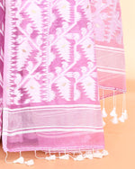 Thumbnail for Piyari Fashion Women's Light Purple Cotton Silk Jamdani Saree