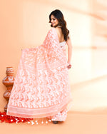 Thumbnail for Piyari Fashion Women's Salmon Cotton Silk Jamdani Saree