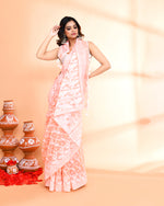 Thumbnail for Piyari Fashion Women's Salmon Cotton Silk Jamdani Saree