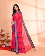 Thumbnail for Piyari Fashion Women`s Cotton Silk Rose Handloom Saree With Blouse