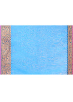 Thumbnail for Piyari Fashion Women`s Cotton Blend Sky Blue Handloom Saree With Blouse