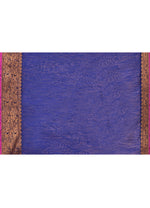 Thumbnail for Piyari Fashion Women`s Cotton Blend Royel Blue Handloom Saree With Blouse