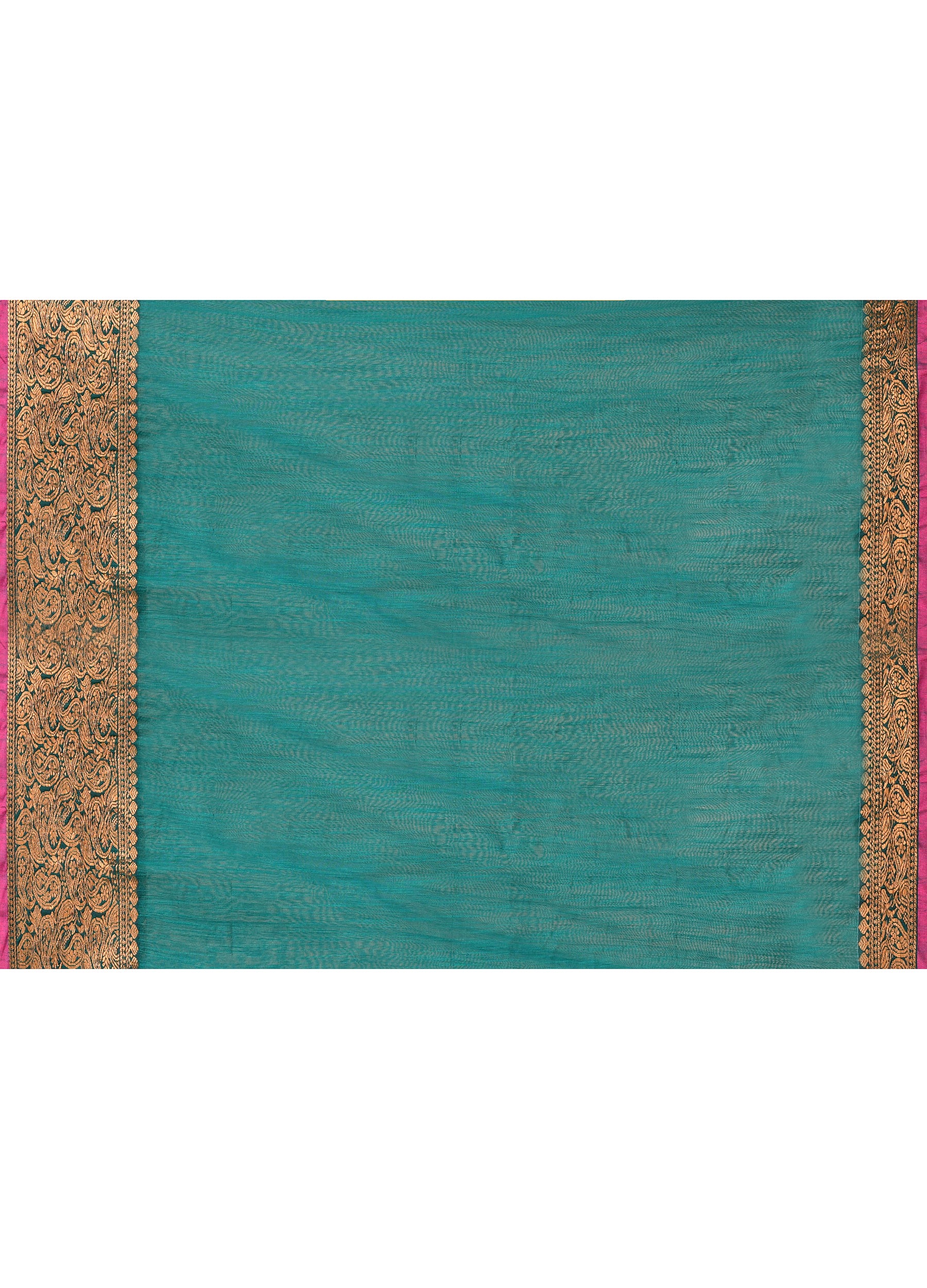 Piyari Fashion Women`s Cotton Blend Teal Handloom Saree With Blouse