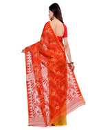 Thumbnail for Piyari Fashion Cotton Blend Handloom Yellow Orange Jamdani Saree