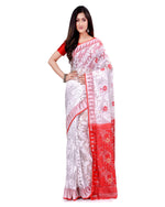 Thumbnail for Piyari Fashion Cotton Blend Handloom White Jamdani Saree