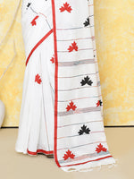 Thumbnail for Piyari Fashion Women's White Exclusive Applique Saree With Blouse Piece