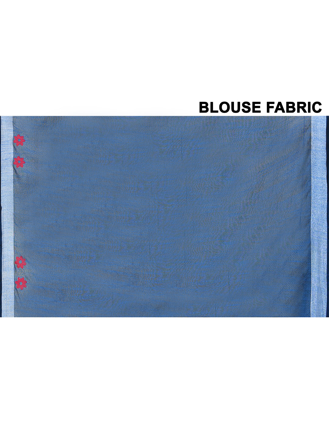 Piyari Fashion Women's Royal Blue Exclusive Applique Saree With Blouse Piece