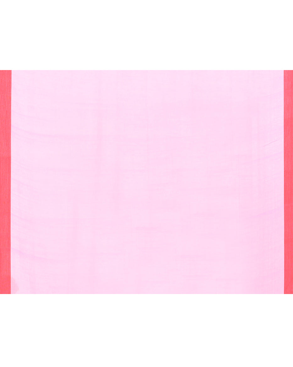 Piyari Fashion Women's Pink Cotton Handloom Jamdani Saree With Blouse