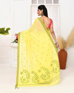 Thumbnail for Piyari Fashion Women's Light Lemon Yellow Cotton Handloom Jamdani Saree With Blouse