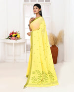 Thumbnail for Piyari Fashion Women's Light Lemon Yellow Cotton Handloom Jamdani Saree With Blouse