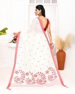 Thumbnail for Piyari Fashion Women's White Cotton Handloom Jamdani Saree With Blouse