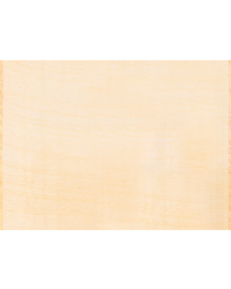 Piyari Fashion Women's Red Tangerine Cotton Handloom Jamdani Saree With Blouse