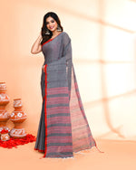 Thumbnail for Piyari Fashion Women`s Grey Hand Work Cotton Saree With Blouse