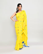 Thumbnail for Piyari Fashion Women's Lemon Exclusive Embroidery Saree With Tassels
