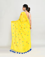 Thumbnail for Piyari Fashion Women's Lemon Exclusive Embroidery Saree With Tassels
