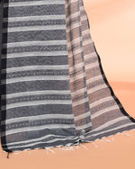 Thumbnail for Piyari Fashion Women`s Grey Hand Work Cotton Saree With Blouse