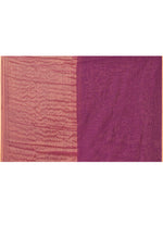 Thumbnail for Piyari Fashion Women`s Magenta Cotton Handloom Saree With Gold Zari Stripes