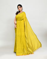 Thumbnail for Piyari Fashion Handspun Cotton Lemon Handloom Saree With Blouse