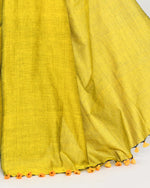 Thumbnail for Piyari Fashion Handspun Cotton Lemon Handloom Saree With Blouse