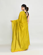 Thumbnail for Piyari Fashion Handspun Cotton Lemon Handloom Saree With Blouse