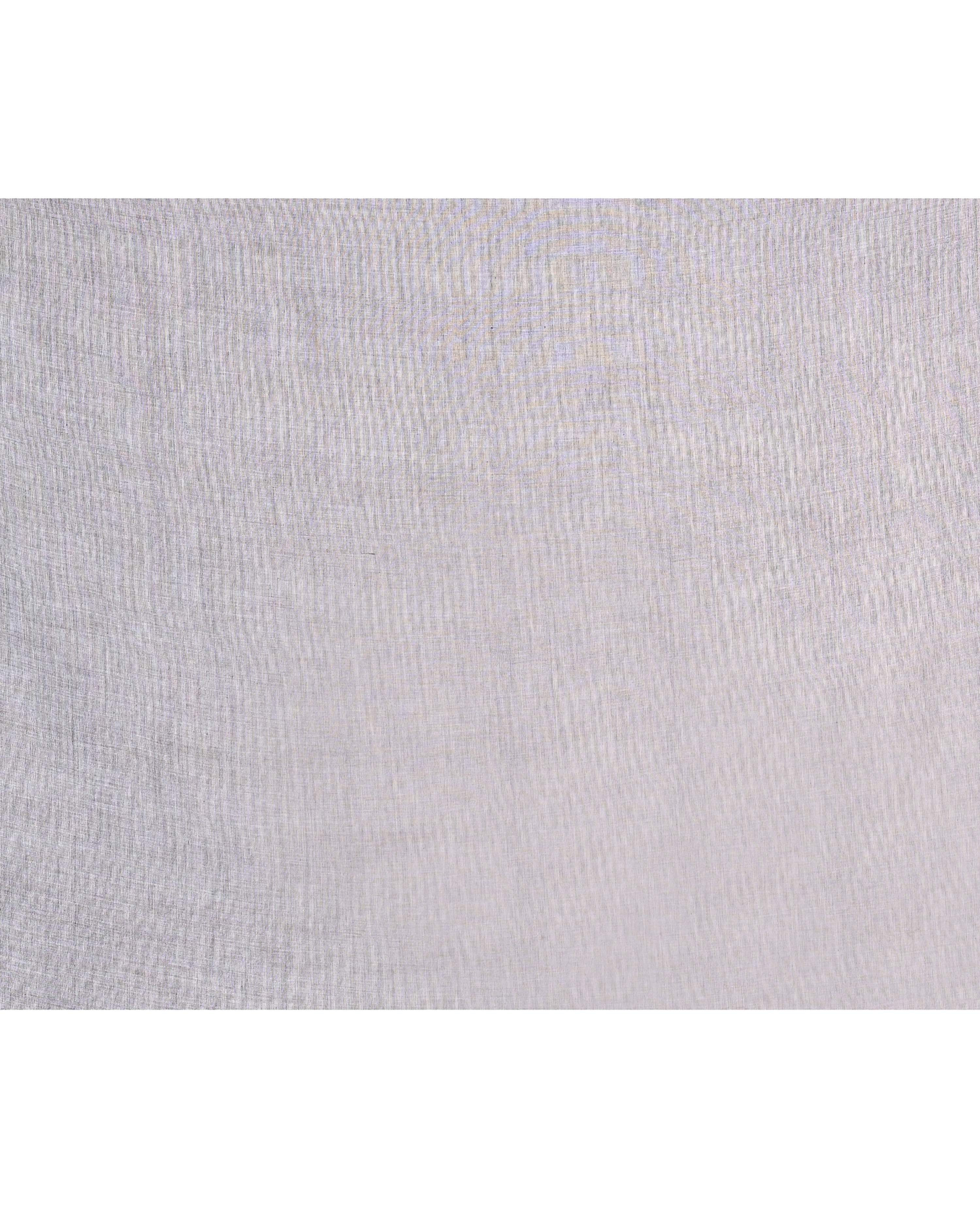 Piyari Fashion Handspun Printed Cotton Silver Grey Handloom Saree With Blouse