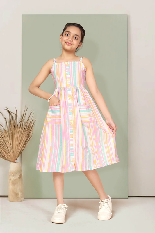 Malishka Kids Girl Multi Cotton Dress