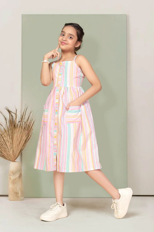 Malishka Kids Girl Multi Cotton Dress