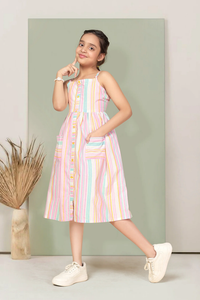 Thumbnail for Malishka Kids Girl Multi Cotton Dress