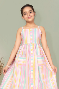 Thumbnail for Malishka Kids Girl Multi Cotton Dress