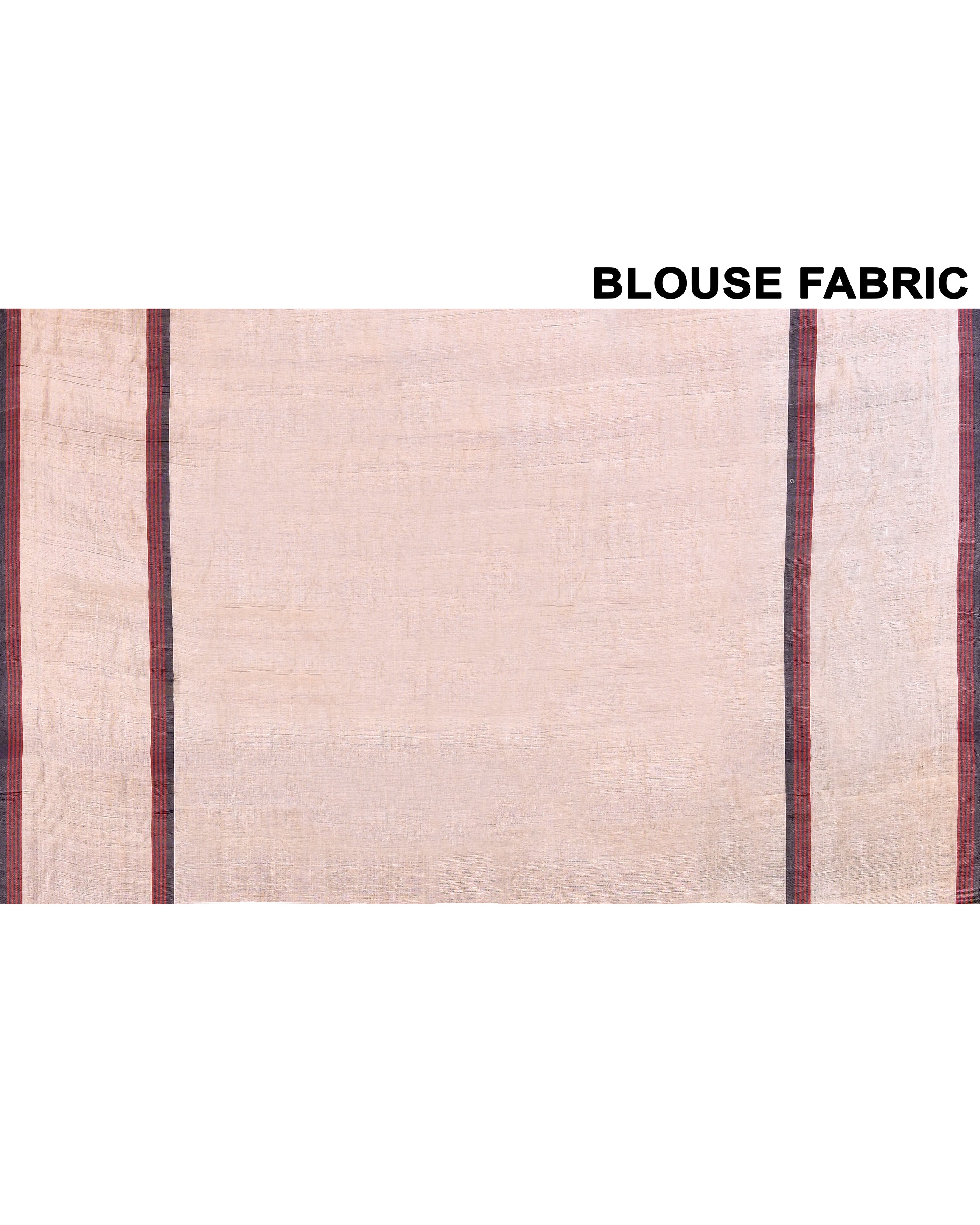 Piyari Fashion Off White Tussar Silk Jamdani Saree With Blouse Piece