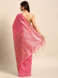Thumbnail for NOZ2TOZ Women Baby-Pink Handloom Raw Silk Woven Butti With Woven Pallu Beautiful Designer Saree