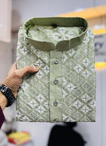 Thumbnail for Prazu Fashion Light Pista Silk Embroidered Thread Work Kurta