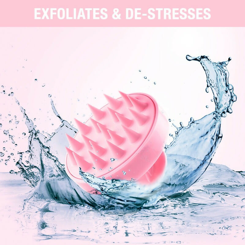 Nykaa Naturals Scalp Massager Brush For Blood Circulation & Natural Hair Growth - Pink - Distacart