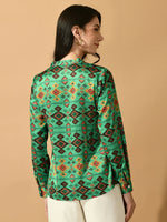 Thumbnail for Myshka Women's Multi Satin Printed Smart Shirt - Distacart