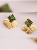 Thumbnail for Jewel City Luxurious Temple Coin Necklace Set with Emerald Green Stones - Traditional South Indian Goddess Lakshmi Design Wedding Jewelry Collection