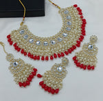 Thumbnail for Jewel City Luxurious Kundan Choker Set with Pearl and Red Bead Accents - Traditional Indian Bridal Jewelry