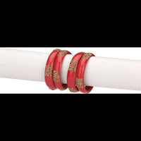 Thumbnail for Afast Bridal Wedding & Party Fashionable Colorful Glass Bangle/Kada Set, Pack Of 4 - Distacart