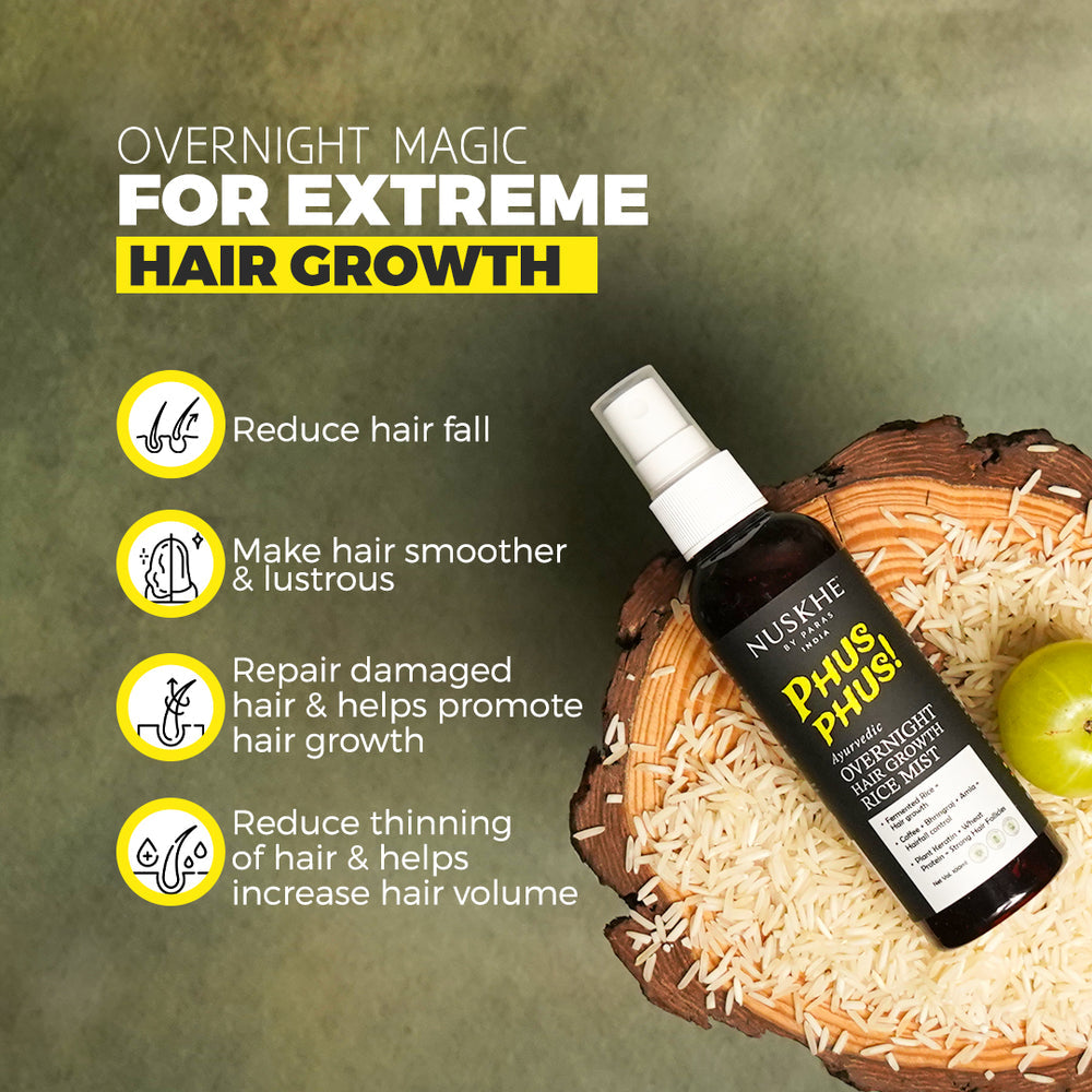 Nuskhe By Paras Ayurvedic Overnight Hair Growth Rice Mist - Distacart